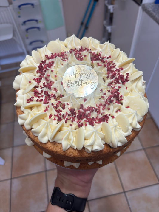 White Chocolate & Raspberry Cake